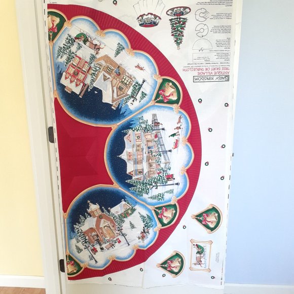 NEW Daisy Kingdom Antique Village Tree Skirt or Tablecloth Fabric Panel - Picture 5 of 12